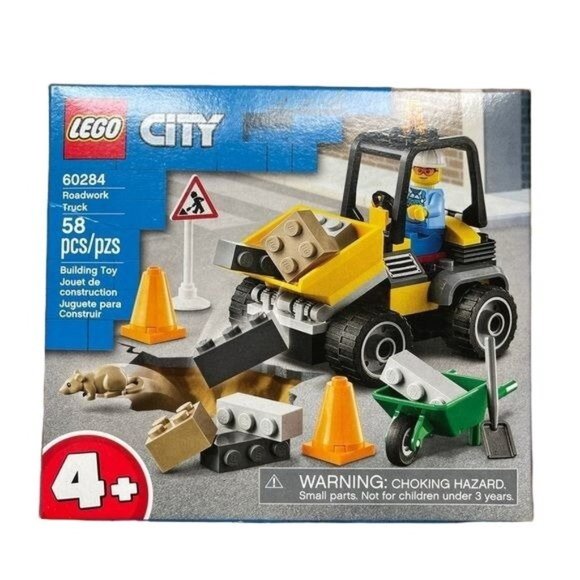 Lego 60284 Roadwork Truck City Construction Site Cones 58 Pcs Retired New Gift - Picture 1 of 6